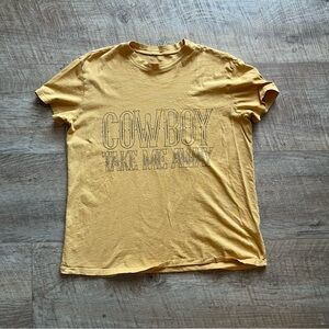Show Me Your MuMu Yellow 'Cowboy Take Me Away' Short Sleeve Tee